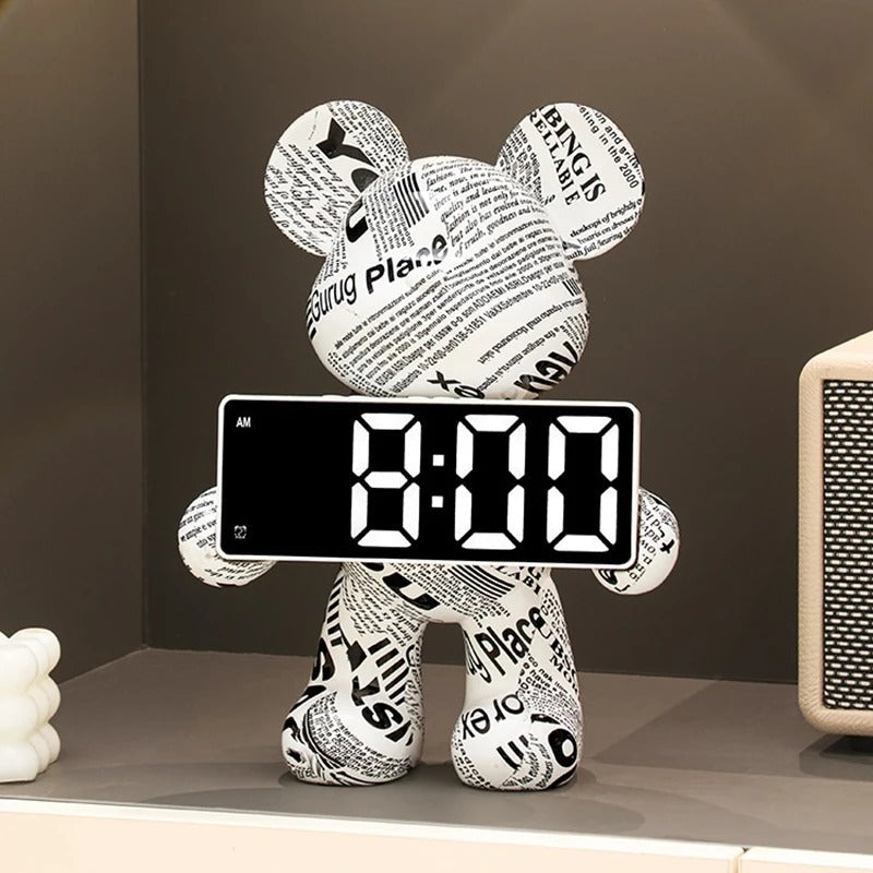 Lumo Bear Alarm Clock – Modern LED Sculptural Design with Night Display