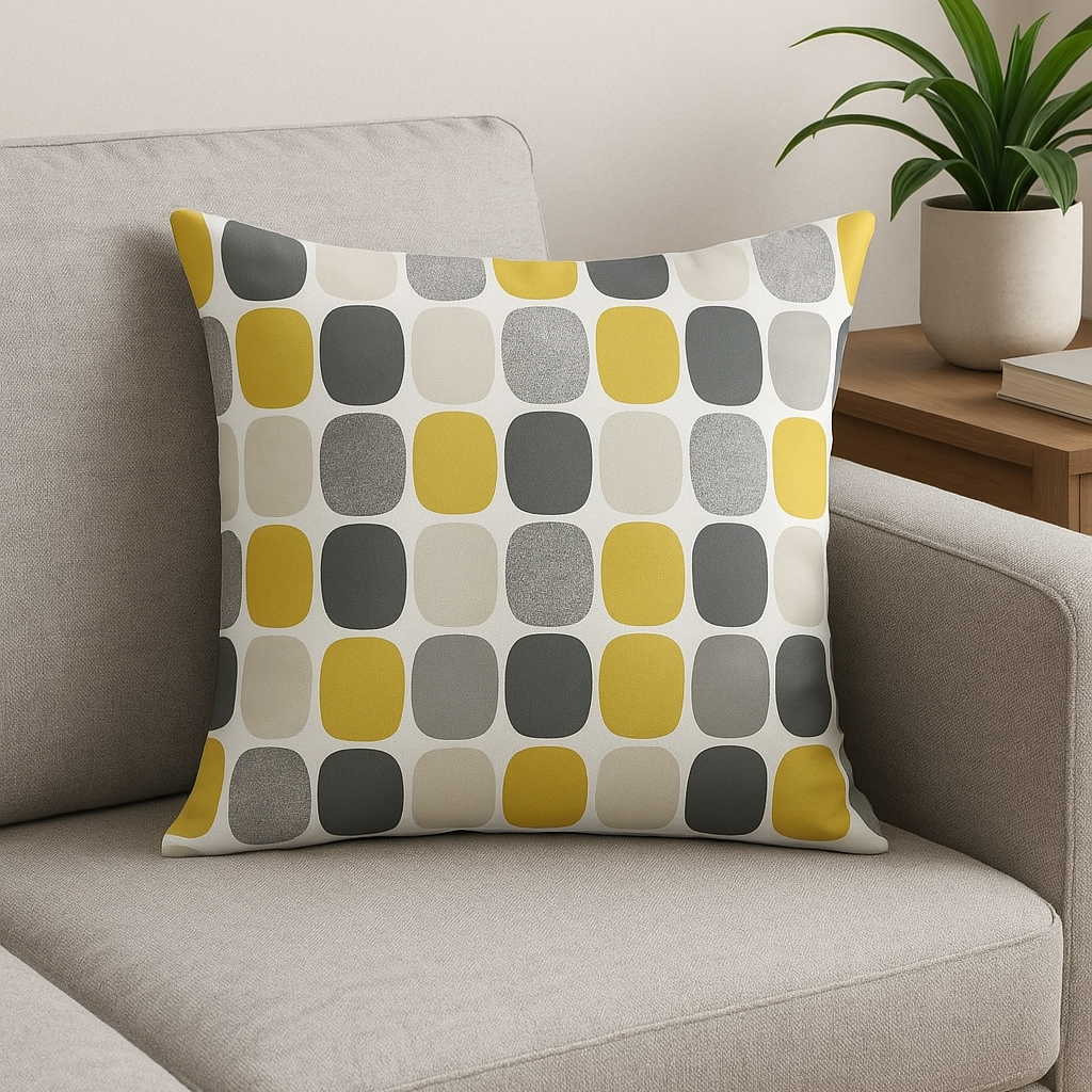 Sunny Home Yellow Cushion Cover – Bright Design for Cheerful Decor