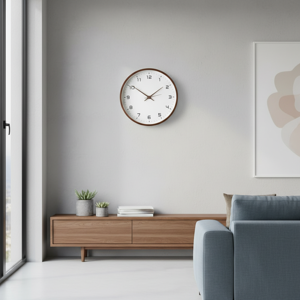 Calvior Large Wooden Wall Clock – Elegant Minimalist Decor for Modern Homes