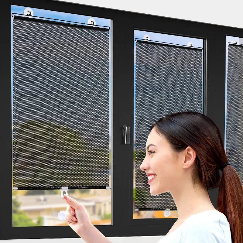 Solvra Black Window Screen – Modern UV Sun Protection Rolling Screen for Homes