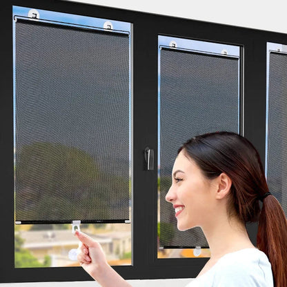 Solvra Black Window Screen – Modern UV Sun Protection Rolling Screen for Homes