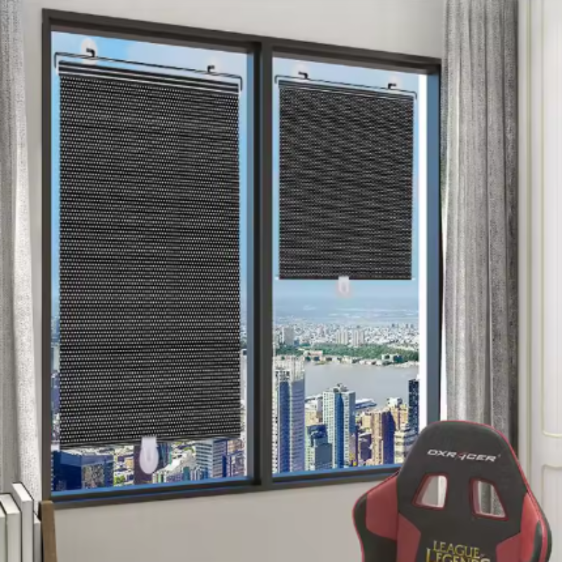 Solvra Black Window Screen – Modern UV Sun Protection Rolling Screen for Homes