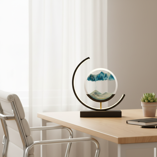 Lioren Kinetic Sandscape LED Lamp – Moving Sand Art Table Light for Relaxing Ambience