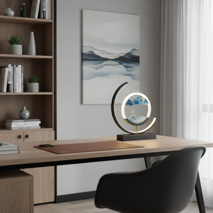 Lioren Kinetic Sandscape LED Lamp – Moving Sand Art Table Light for Relaxing Ambience