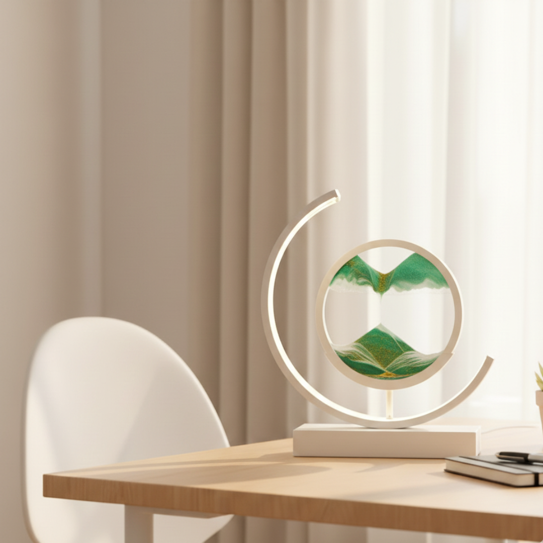 Lioren Kinetic Sandscape LED Lamp – Moving Sand Art Table Light for Relaxing Ambience