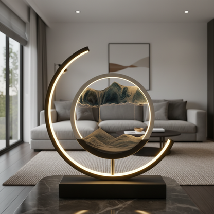 Lioren Kinetic Sandscape LED Lamp – Moving Sand Art Table Light for Relaxing Ambience