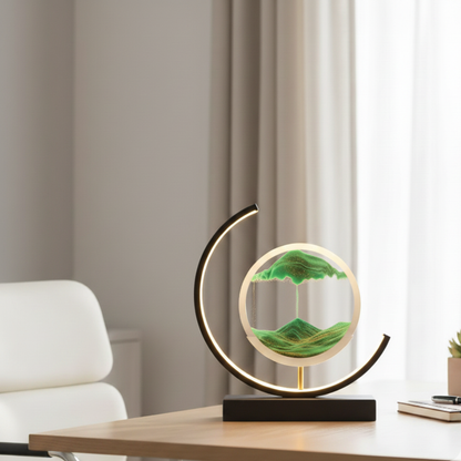 Lioren Kinetic Sandscape LED Lamp – Moving Sand Art Table Light for Relaxing Ambience