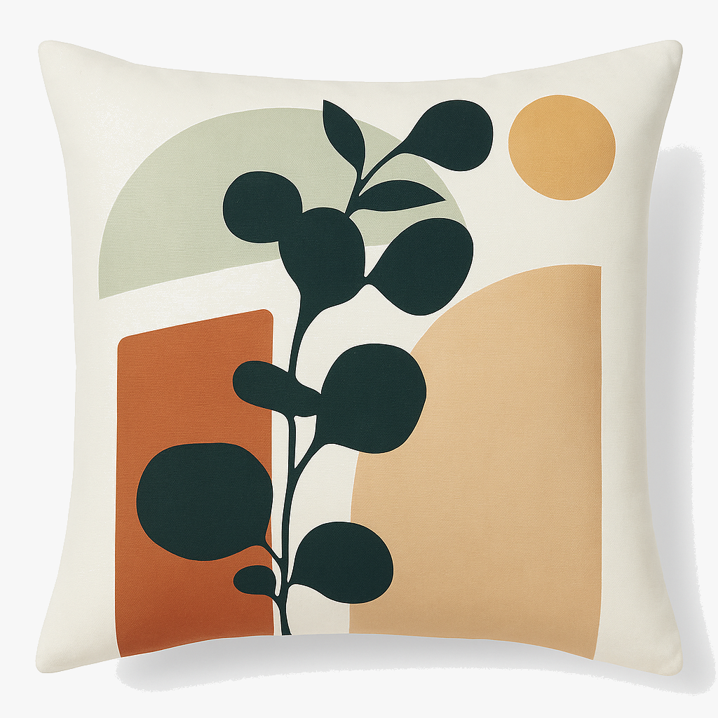 Art Plant Modern Cushion Cover – Abstract Design for Stylish Interiors