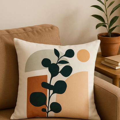 Art Plant Modern Cushion Cover – Abstract Design for Stylish Interiors