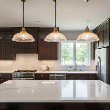 Elyvra Prismatic Glass Pendant Lamp – Modern Adjustable Ceiling Light for Warm Interiors