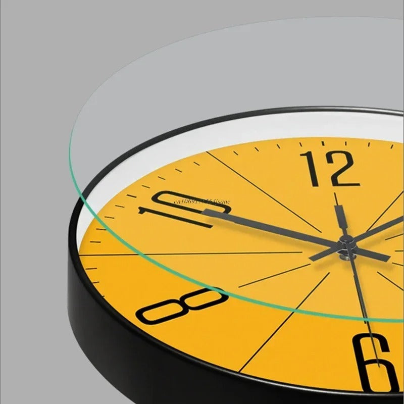 Marivelle Modern Art Nouveau Wall Clock – Stylish Yellow Dial Home Decor Piece