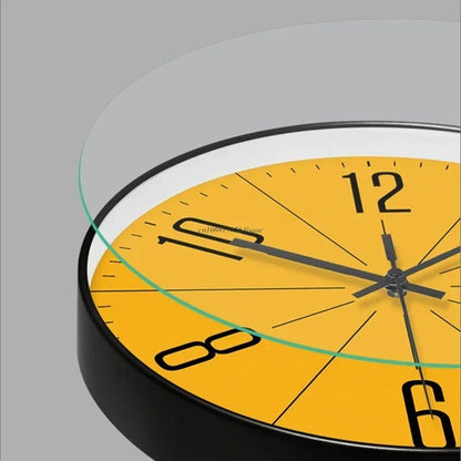Marivelle Modern Art Nouveau Wall Clock – Stylish Yellow Dial Home Decor Piece