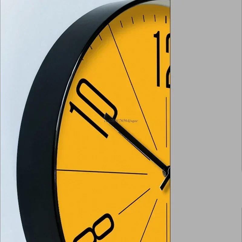 Marivelle Modern Art Nouveau Wall Clock – Stylish Yellow Dial Home Decor Piece