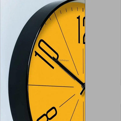 Marivelle Modern Art Nouveau Wall Clock – Stylish Yellow Dial Home Decor Piece