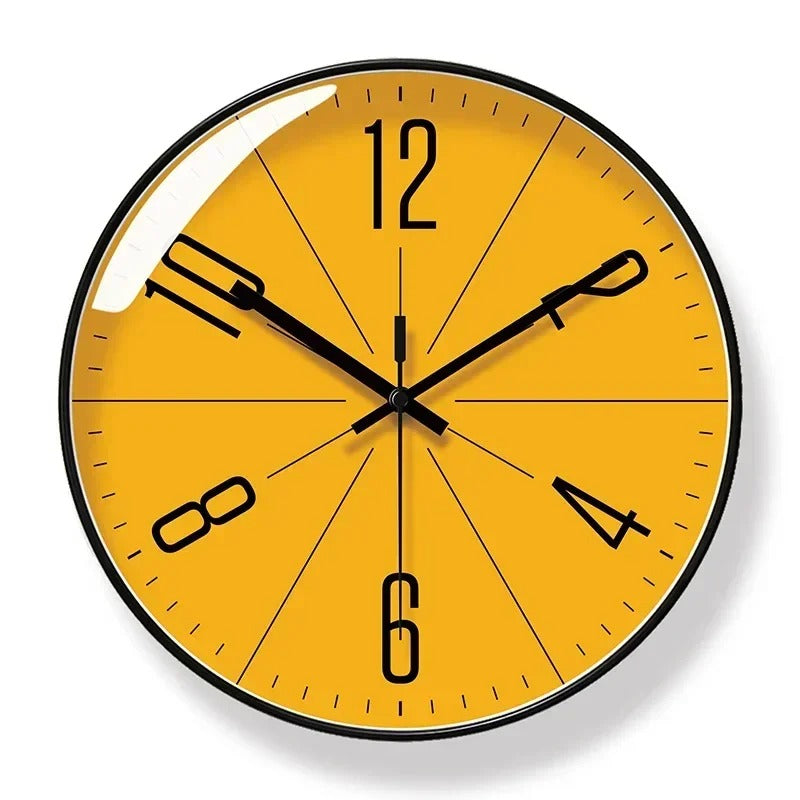 Marivelle Modern Art Nouveau Wall Clock – Stylish Yellow Dial Home Decor Piece