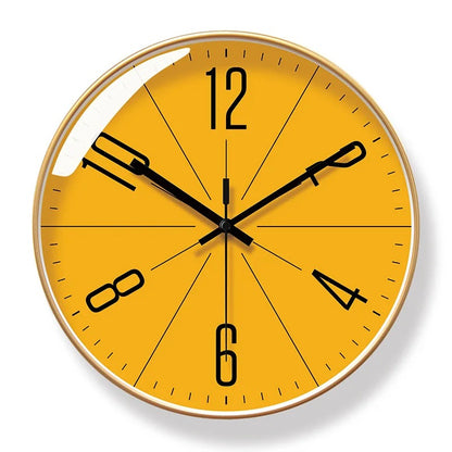 Marivelle Modern Art Nouveau Wall Clock – Stylish Yellow Dial Home Decor Piece