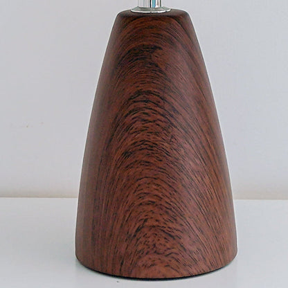 Lunessa Vintage Wood Table Lamp – Scalloped Fabric Shade with Infinitely Dimmable Warm Lighting
