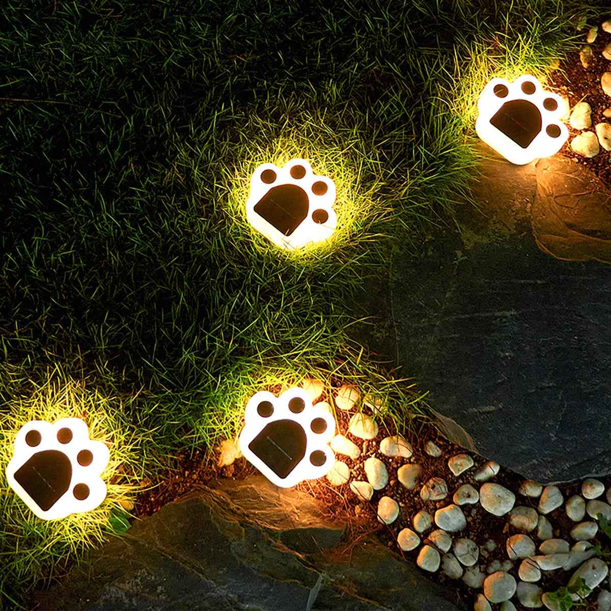Breezy Paw Outdoor Solar Garden Lights – Durable Waterproof Animal Footprint Decor