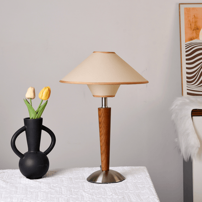 Trelin Elegant Bedside Table Lamp – Elegant Fabric Shade for Cozy Lighting