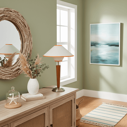 Trelin Elegant Bedside Table Lamp – Elegant Fabric Shade for Cozy Lighting