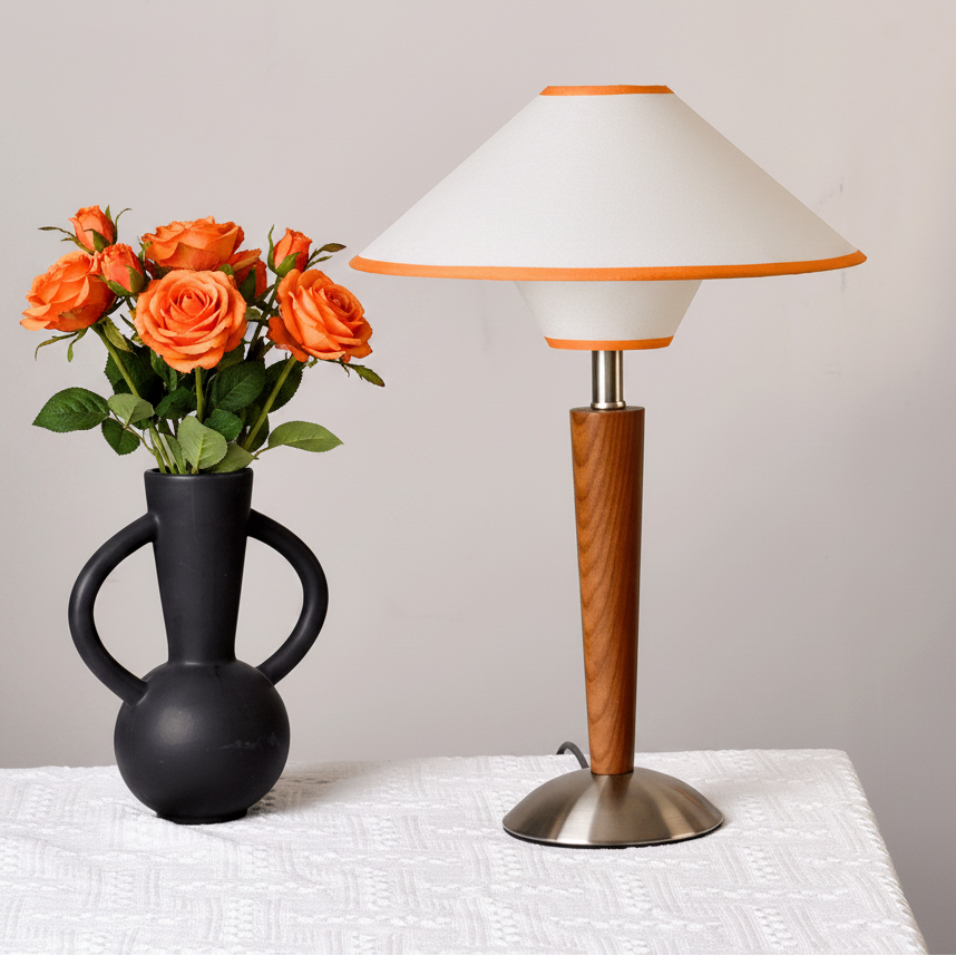 Trelin Elegant Bedside Table Lamp – Elegant Fabric Shade for Cozy Lighting