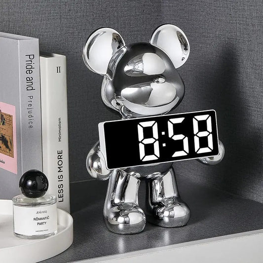 Lumo Bear Alarm Clock – Modern LED Sculptural Design with Night Display