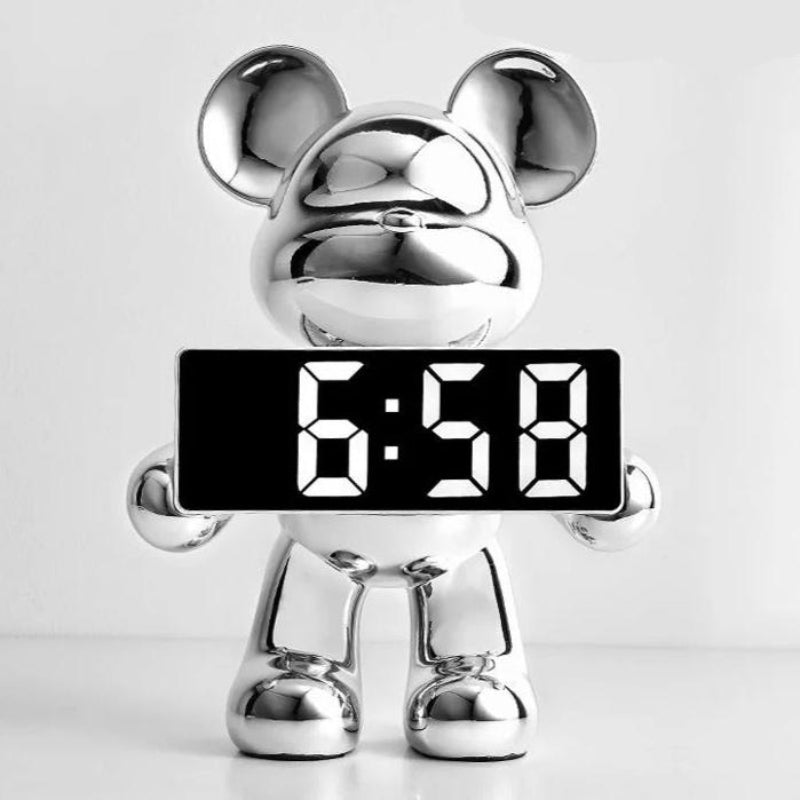 Lumo Bear Alarm Clock – Modern LED Sculptural Design with Night Display