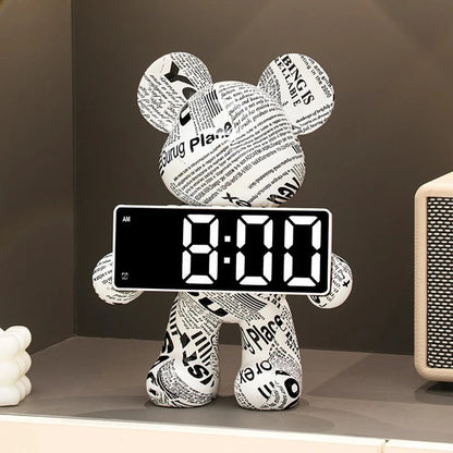 Lumo Bear Alarm Clock – Modern LED Sculptural Design with Night Display