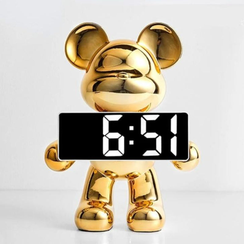 Lumo Bear Alarm Clock – Modern LED Sculptural Design with Night Display