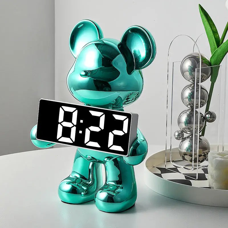 Lumo Bear Alarm Clock – Modern LED Sculptural Design with Night Display