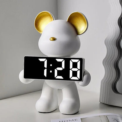 Lumo Bear Alarm Clock – Modern LED Sculptural Design with Night Display