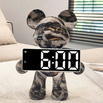 Lumo Bear Alarm Clock – Modern LED Sculptural Design with Night Display