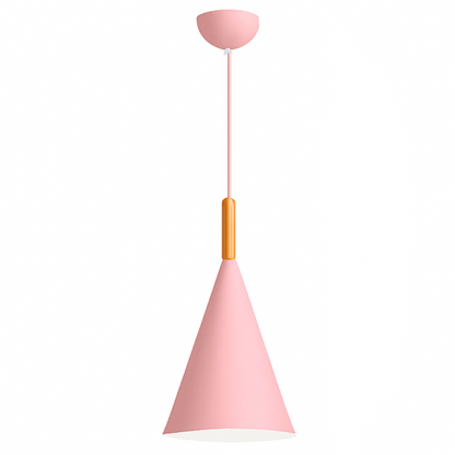 Lunaro Conical Pendant Light – Modern Metal and Wood Kitchen Fixture