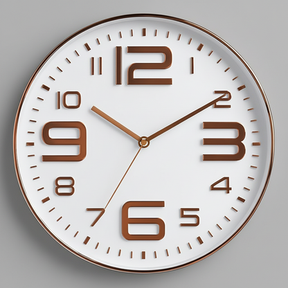 Aven Nordic Silent Wall Clock – 12 Inch White & Black Non-Ticking Quartz Clock