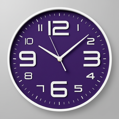 Aven Nordic Silent Wall Clock – 12 Inch White & Black Non-Ticking Quartz Clock