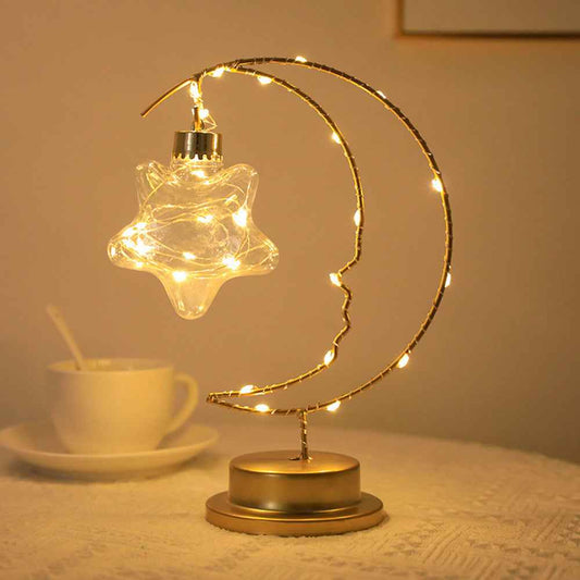 Thalora Decorative Lights Elegant Battery Operated Iron Glass Home Decor