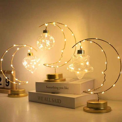 Thalora Decorative Lights Elegant Battery Operated Iron Glass Home Decor