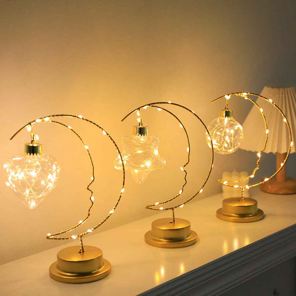 Thalora Decorative Lights Elegant Battery Operated Iron Glass Home Decor