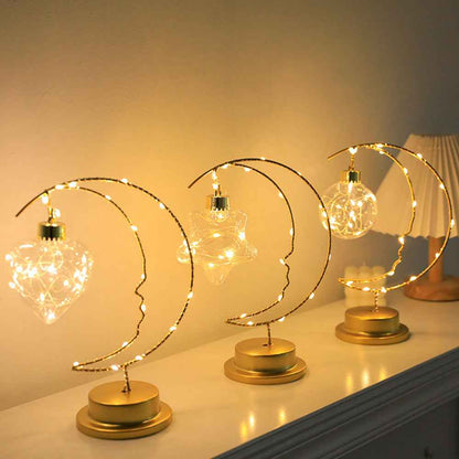 Thalora Decorative Lights Elegant Battery Operated Iron Glass Home Decor