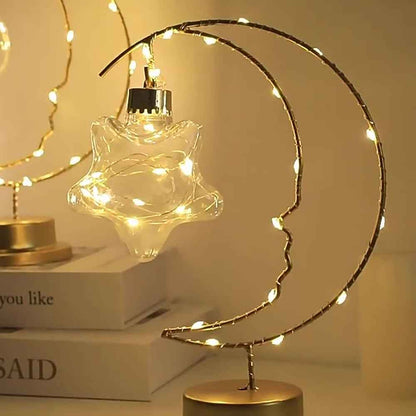 Thalora Decorative Lights Elegant Battery Operated Iron Glass Home Decor