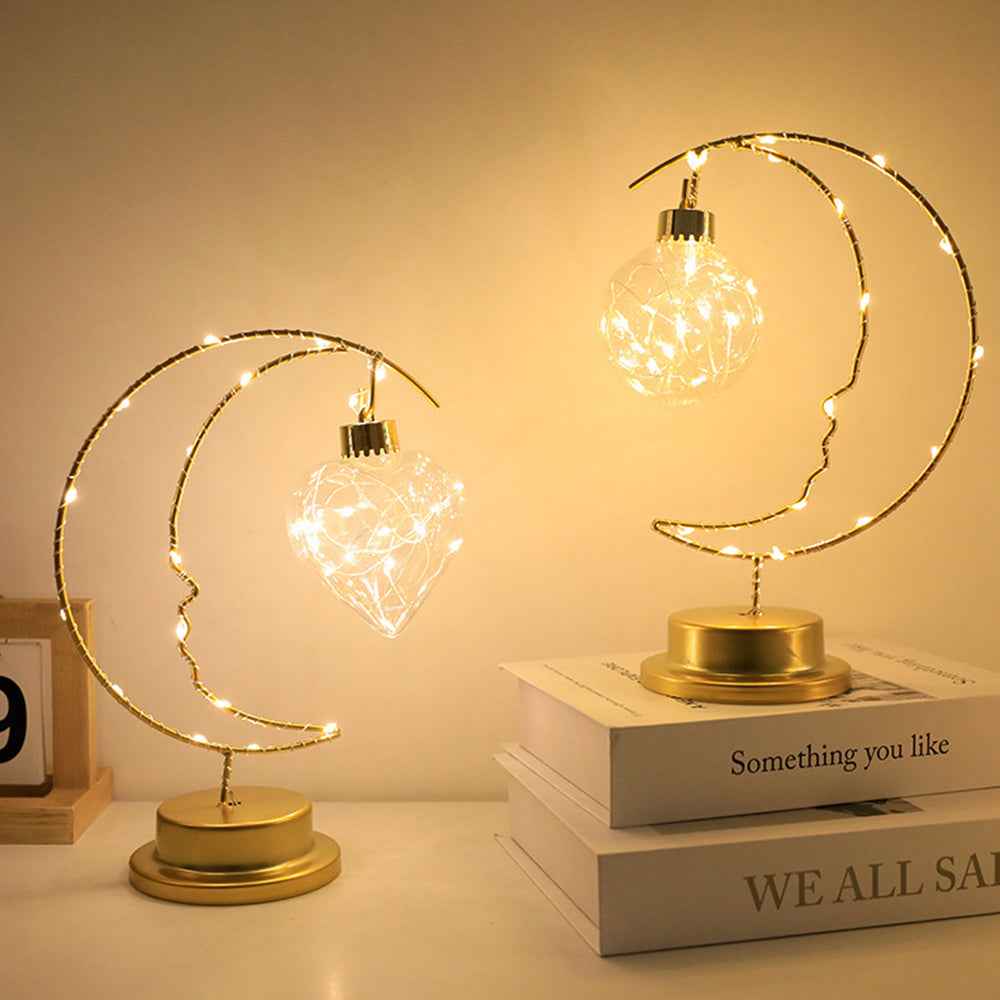 Thalora Decorative Lights Elegant Battery Operated Iron Glass Home Decor
