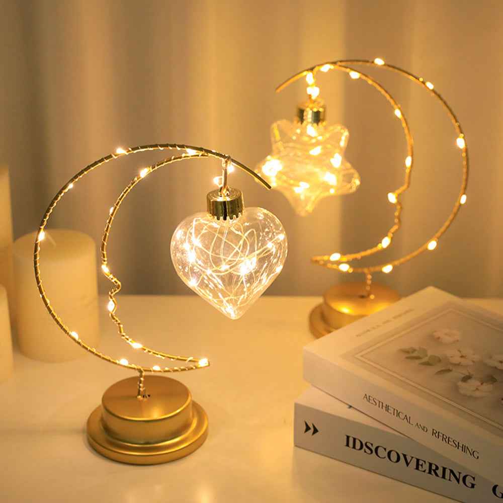 Thalora Decorative Lights Elegant Battery Operated Iron Glass Home Decor
