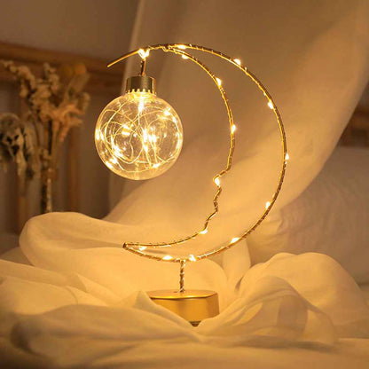 Thalora Decorative Lights Elegant Battery Operated Iron Glass Home Decor
