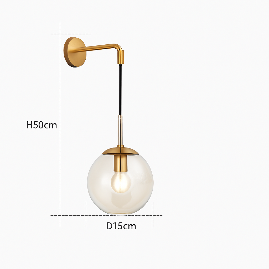 Calvira Hanging Glass Wall Light – Modern Decorative Sconce for Elegant Interiors