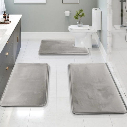 Velora Memory Foam Bath Rug Set – Non-Slip Comfort for Modern Bathrooms