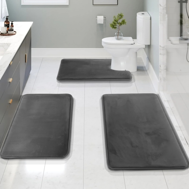 Velora Memory Foam Bath Rug Set – Non-Slip Comfort for Modern Bathrooms