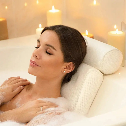 Lunelle Ergonomic Bath Pillow for Relaxing Neck Support