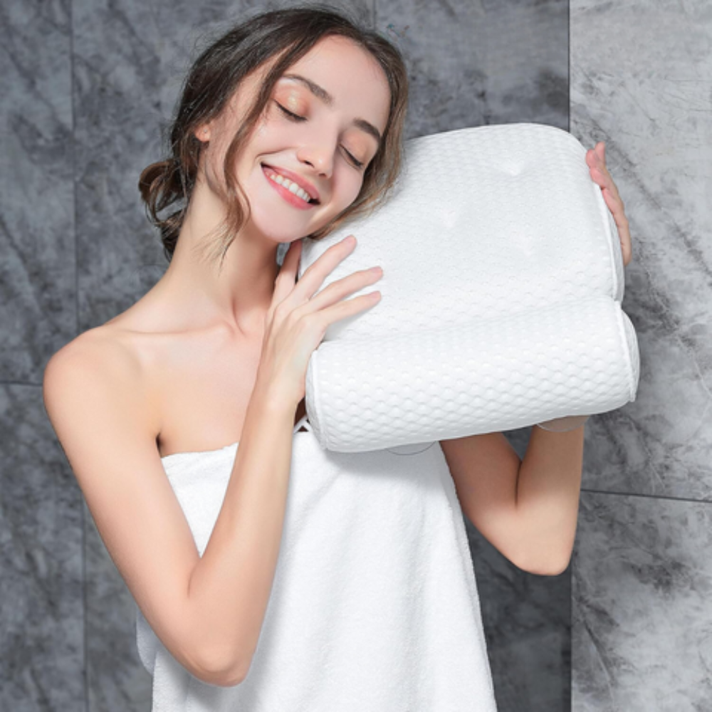 Lunelle Ergonomic Bath Pillow for Relaxing Neck Support