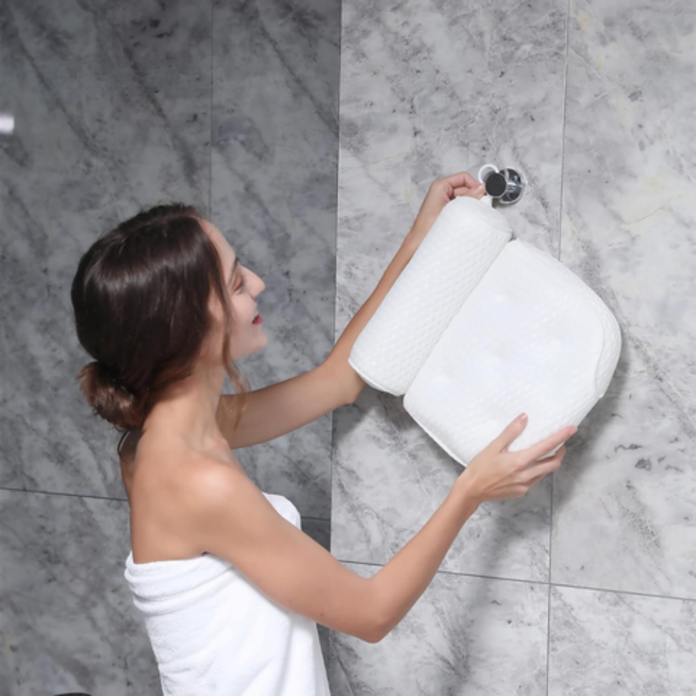 Lunelle Ergonomic Bath Pillow for Relaxing Neck Support
