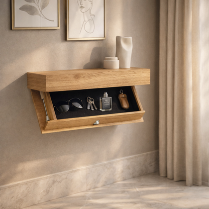 NovaVault Modern Floating Shelf – Hidden Storage Display for Contemporary Interiors